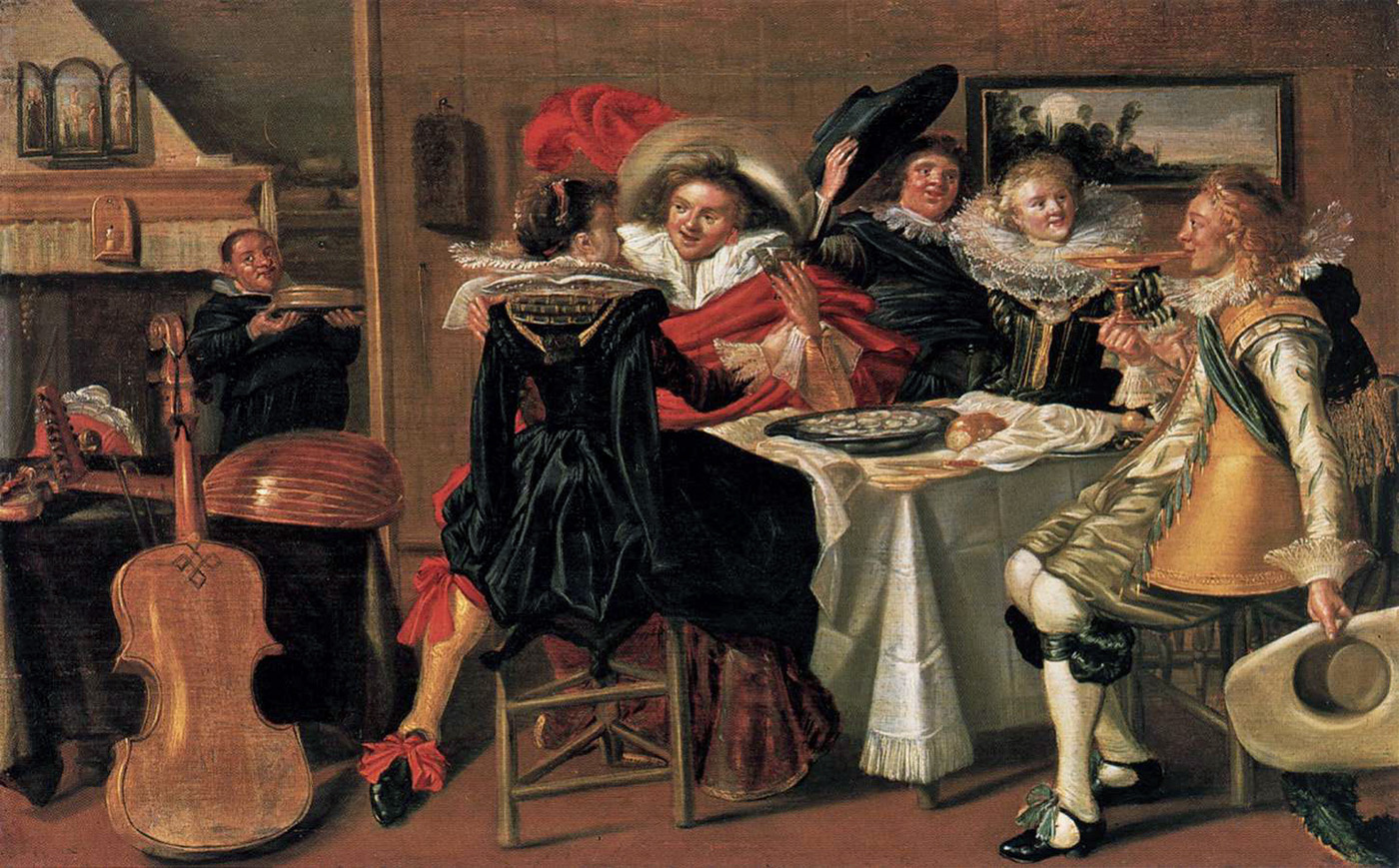 merry company at table[